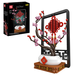 Klocki Konstrukcyjne Chińska Śliwka Drzewko 1078 Elementów Mould King