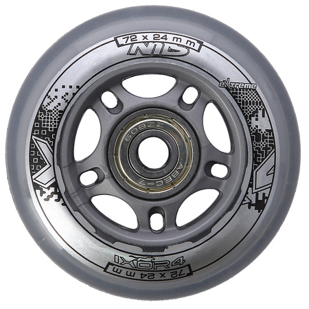 Kółka Do Rolek Kauczukowe 72 mm Zestaw 4 szt. + Łożyska ABEC-7 Przezroczyste