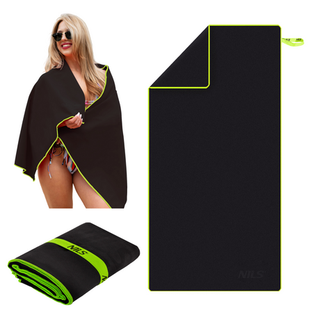 NILS Duży Ręcznik Szybkoschnący Z Mikrofibry Plażowy 140x70 cm + Zawieszka