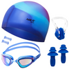 Zestaw Pływacki 3w1 Regulowane Okularki + Czepek + Zatyczki NILS AQUA