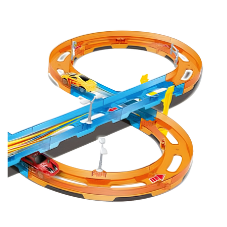 Tor Wyścigowy Samochodowy Pull Back Dla Dzieci 236 cm + 3 Autka TLD