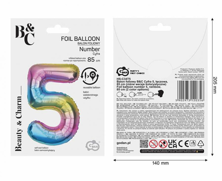 8xTalerzyki + 8x Kubeczki + 20 Serwetek Koci Domek Gabi + Balon Cyfra 5