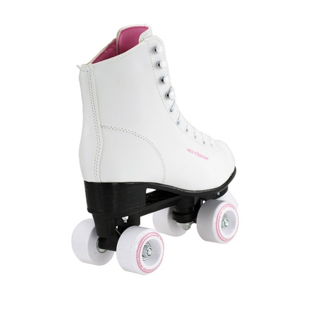 Wrotki Klasyczne Retro Kauczukowe Kółka Białe Rekreacyjne Sznurowane NILS