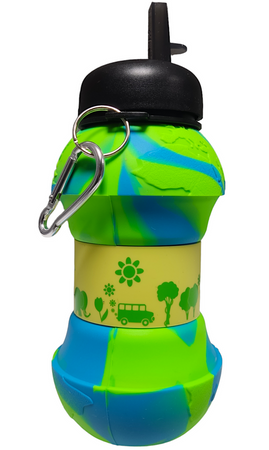 MERKAN Butelka Sportowa Bidon Piłka Składany W Kształcie Ziemi 550 ml