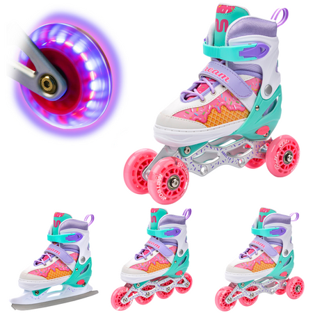 Łyżworolki 4w1 Rolki Rekreacyjne Łyżwy Regulowane Wrotki Rolko-Wrotki	