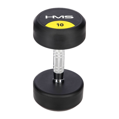 HMS Hantla Hantelka Ciężarek Gumowany Chromowany Do Ćwiczeń Treningu 10 kg