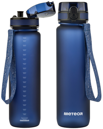 Butelka Sportowa Bidon Na Wodę Z Miarką Tritanowa Z Ustnikiem 1000ml METEOR