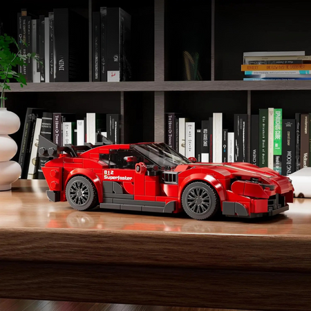 Klocki Konstrukcyjne Auto Samochód Wyścigowy 449 Elementów + Gablota MOULD KING