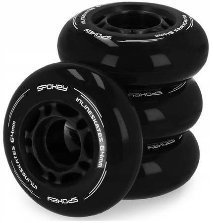 SPOKEY Zestaw 4x Kółka Do Rolek Łyżworolek 82A 64 mm Bez Łożysk