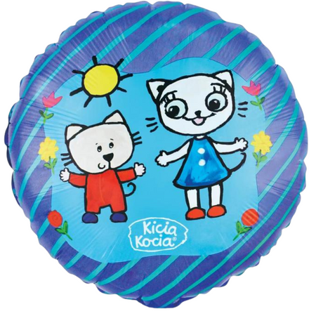 Balony Foliowe Na Roczek Kicia Kocia i Nunuś Na 1 Urodziny Przyjęcie Zestaw