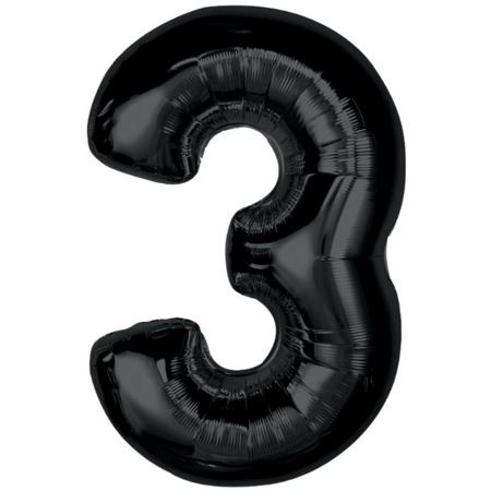 Balony Foliowe Czarne Metaliczne Dekoracja Na Urodziny 30 Lat GODAN 92 cm