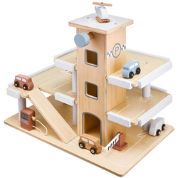 Duży Drewniany Parking Garaż + Samochodziki Zabawka Dla Dzieci MAMABRUM