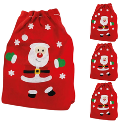Worki Na Prezenty Świąteczne Mikołaja Gwiazdora Pod Choinkę 4 szt. 70x50 cm