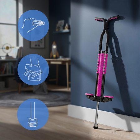 Skoczek POGO Jump Stick Drążek Do Skakania Dla Dziecka Różowy Do 70 kg NILS