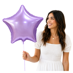 Balon Foliowy Dekoracyjny Ozdobny Gwiazda Na Urodziny Liliowa GODAN 19"