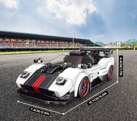 Mould King Klocki Konstrukcyjne Auto Samochód Wyścigowy 374 Elementów + Gablota