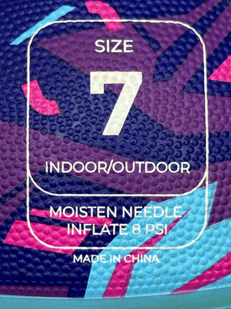 Piłka Do Koszykówki Kosza Treningowa Rekreacyjna Fioletowa Rozmiar 7 + Pompka