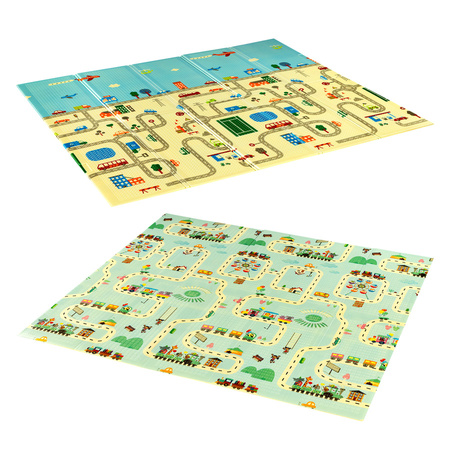 Mata Edukacyjna Piankowa Dla Dzieci Duża Dwustronna Składana XPE 195x180 cm