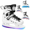 Łyżwy Rolki Regulowane LED Dziecięce Hokejowe 4w1 Łyżworolki Kauczukowe NILS