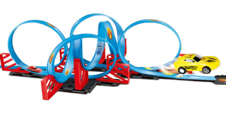 Tor Wyścigowy Samochodowy Pull Back Dla Dzieci 680 cm + 2 Samochody TLD