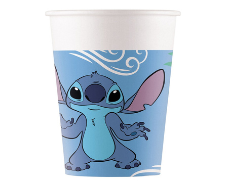 Naczynia Jednorazowe Talerzyki 20cm + Kubeczki 200ml 16 el. Stitch & Angel
