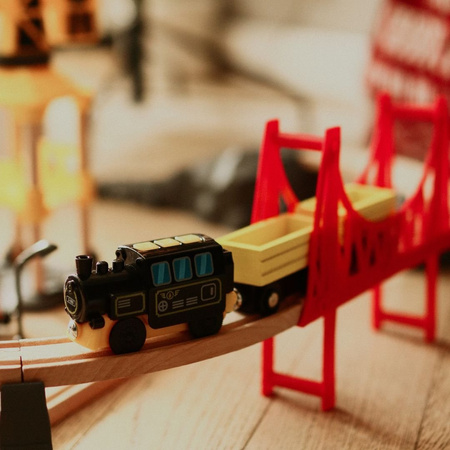 Drewniana Kolejka Pociąg Na Baterie Miasteczko Dla Dziecka MAMABRUM