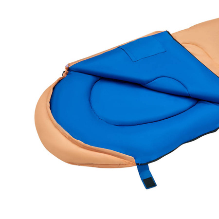 Ciepły Śpiwór Turystyczny Koperta Z Kapturem Dla Dziecka 180x60 cm + Karimata