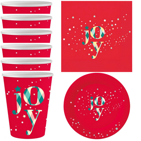 Zastawa Stołowa Na Boże Narodzenie 6xTalerzyki + 20xSerwetki + 6xKubeczki