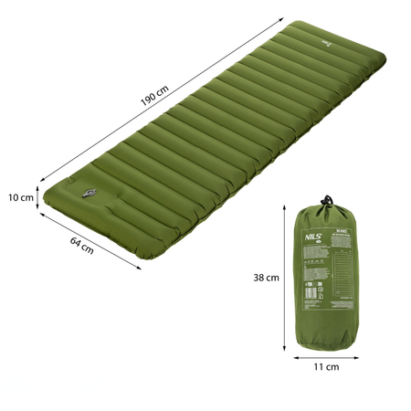 Mata Turystyczna Kempingowa Pod Namiot Gruba 10 cm + Wbudowana Pompka
