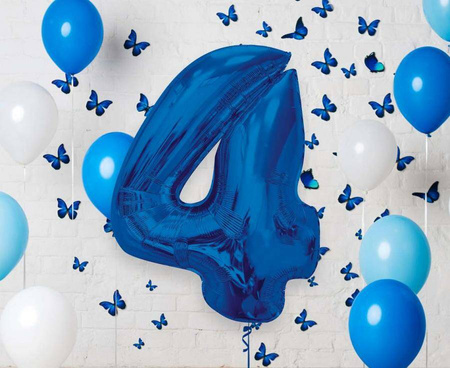 Balony Foliowe Niebieskie Metaliczne Dekoracja Na Urodziny 40 Lat GODAN