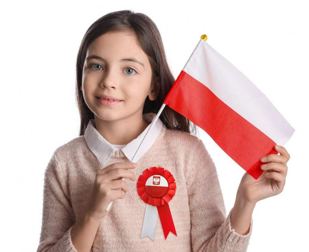 Kotylion Narodowy Kokarda Biało-Czerwona Flaga Godło Orzeł POLSKA 10 sztuk
