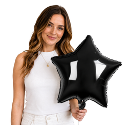 Balon Foliowy Gwiazda Czarna Na Imprezę Urodziny Przyjęcie Halloween 19"