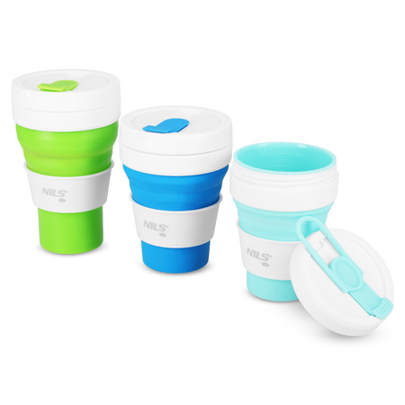 Kubek Silikonowy Składany Turystyczny Podróżny Kompaktowy 600 ml NILS