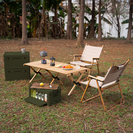 Skrzynia Pojemnik Pudełko Do Przechowywania Transportowa Kempingowa 2w1 32L