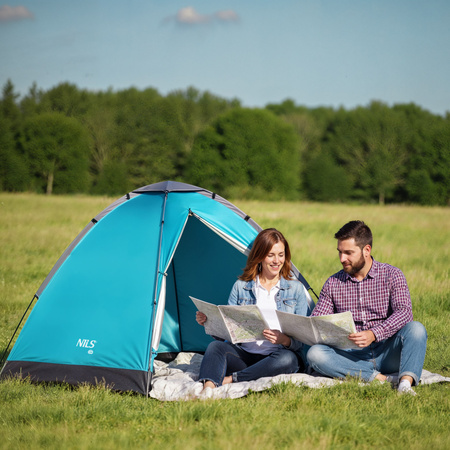 Namiot Kempingowy Turystyczny Na Biwak Wodoodporny 2 Osobowy Pokrowiec NILS