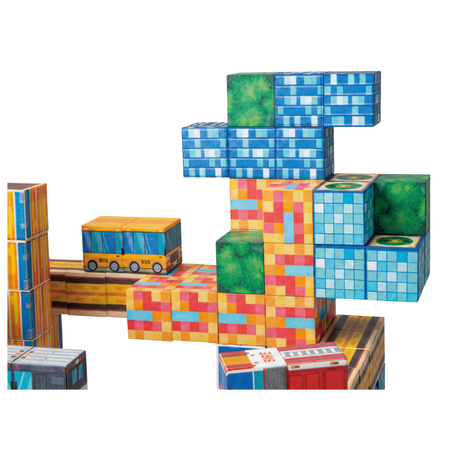 Klocki Magnetyczne Konstrukcyjne Zestaw 114 Elementów Edukacyjne Dla Dzieci