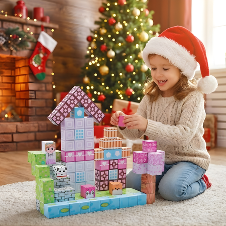 Klocki Magnetyczne Konstrukcyjne Zestaw 110 Elementów Edukacyjne Dla Dzieci