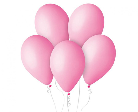 Balony Pastelowe Różowe Lateksowe Na Urodziny Chrzest GEMAR 12" - 100 szt.