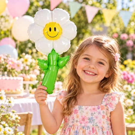 Balon Foliowy Kwiatek Stokrotka Na Przyjęcie Imprezę Urodziny 19x38 cm