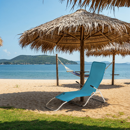 Leżak Ogrodowy Plażowy Basenowy Kempingowy Fotel Składany Turystyczny NILS