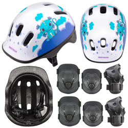 Kask Rowerowy Regulowany Dziecięcy Ochronny Otwory Wentylacyjne + Ochraniacze