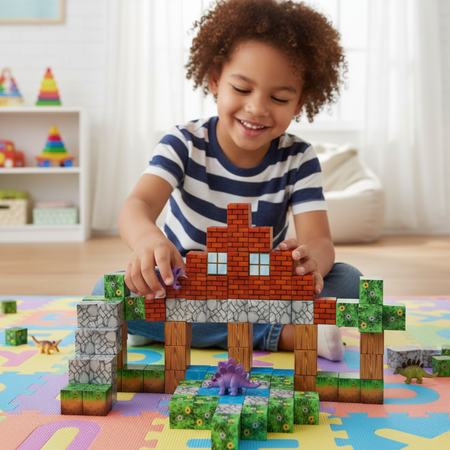 Klocki Magnetyczne Konstrukcyjne Zestaw 99 Elementów Edukacyjne Dla Dzieci