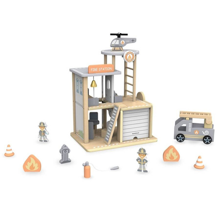 Drewniana Remiza Strażacka Z Akcesoriami MAMABRUM