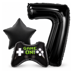 Balony Foliowe Na 7 Urodziny Przyjęcie Imprezę Cyfra Gwiazda Pad Game On