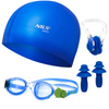 Zestaw Pływacki do Wody Okularki + Czepek + Zatyczki Do Uszu I Nosa