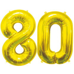 Balony Foliowe Na Urodziny Rocznicę Dekoracja Cyfry 80 Złote 85 cm Na Hel