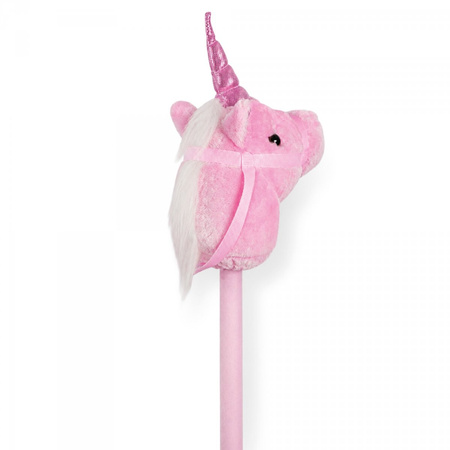 Hobby Horse Jednorożec Konik Na Patyku Kiju Do Skakania Z Grzywą Różowy