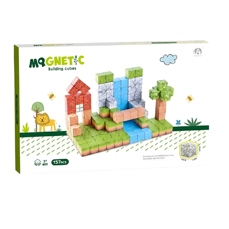 Klocki Magnetyczne Konstrukcyjne Zestaw 157 Elementów Edukacyjne Dla Dzieci