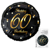 Balon Foliowy Dekoracyjny Ozdobny Imprezowy Złoty Nadruk Na 60 Urodziny
