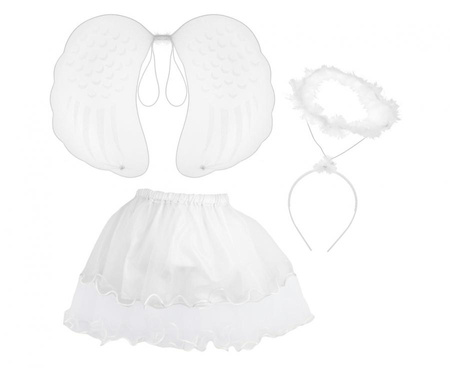 Strój Kostium Przebranie Aniołka Spódniczka Skrzydełka i Aureola Na Jasełka